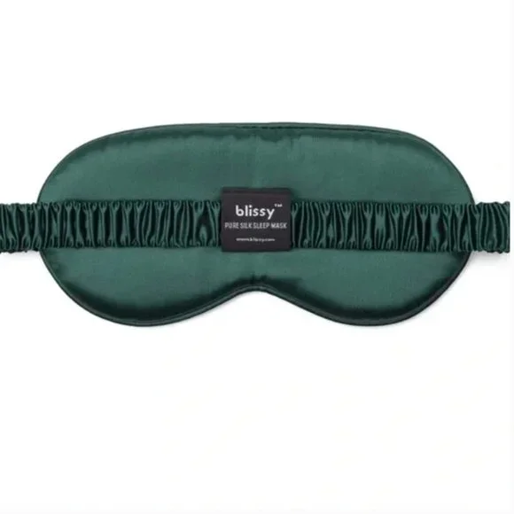 Blissy Emerald Silk Sleep Mask - Picture 3 of 5